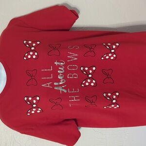 4 FOR $24 Disney Minnie Mouse Bows Comfy Casual Cotton Graphic Mom Tee Shirt L